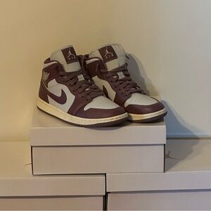 Jordan Men's Sneakers - Maroon and White